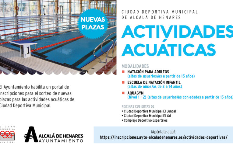 El Ayuntamiento habilita un portal de inscripciones para el sorteo de nuevas plazas para las actividades acuáticas de Ciudad Deportiva Municipal
