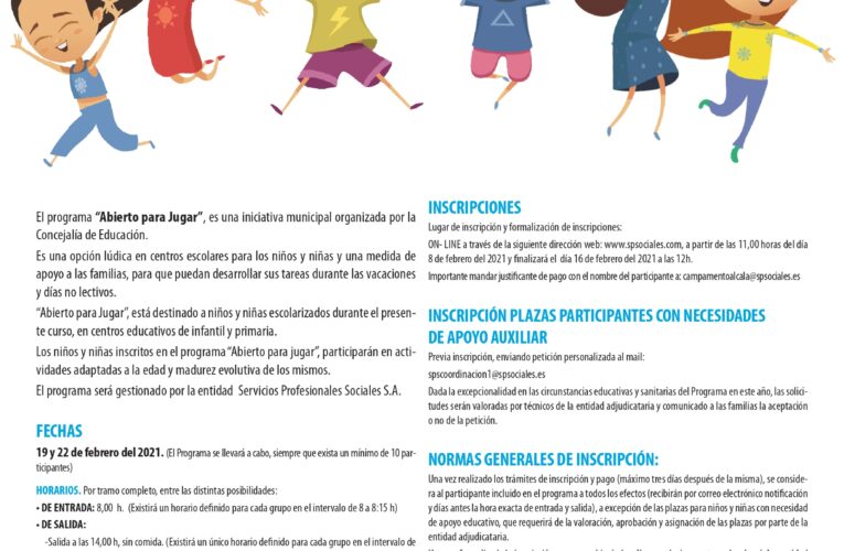 El colegio público La Garena abrirá “para jugar” los días no lectivos 19 y 22 de febrero