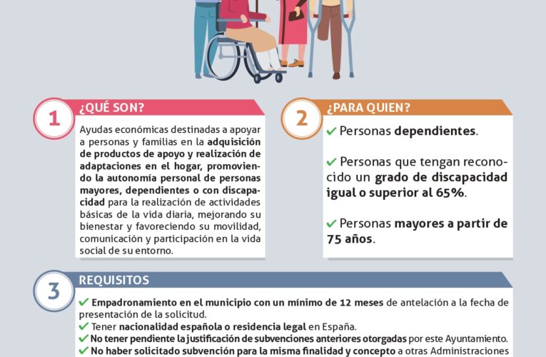 Abierto el plazo de solicitud de las ayudas destinadas a promover la autonomía personal
