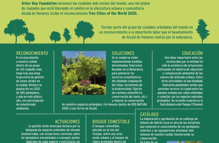 Alcalá de Henares recibe el reconocimiento de Naciones Unidas y la Arbor Day Foundation por la gestión de las zonas verdes en la ciudad