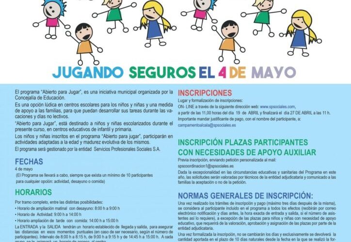 ALCALÁ DE HENARES/ Tres colegios públicos abrirán “para jugar” el 4 de mayo
