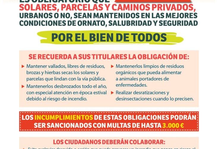 ALCALÁ DE HENARES/ Las sanciones por falta de mantenimiento de parcelas privadas pueden llegar a 3.000 euros