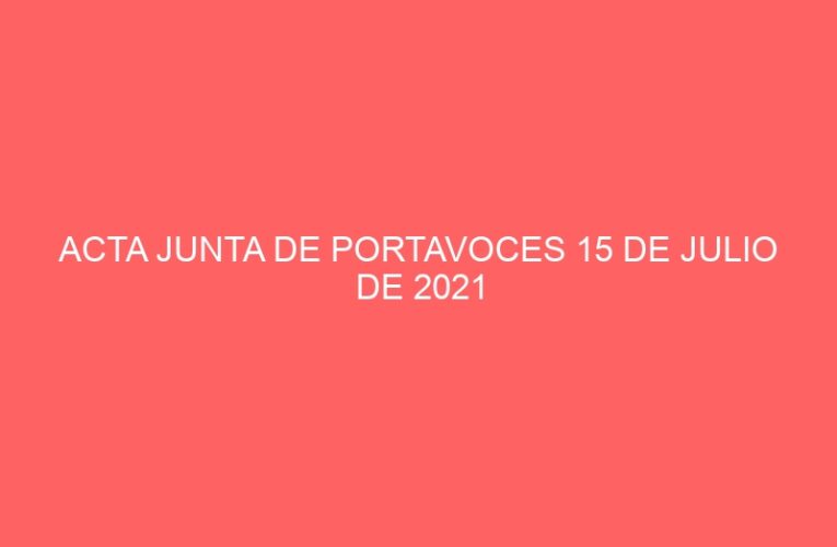 ACTA JUNTA DE PORTAVOCES 15 DE JULIO DE 2021