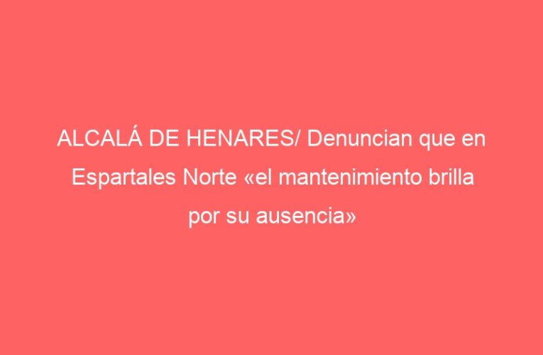 ALCALÁ DE HENARES/ Denuncian que en Espartales Norte «el mantenimiento brilla por su ausencia»