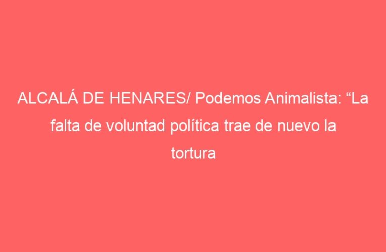 ALCALÁ DE HENARES/ Podemos Animalista: “La falta de voluntad política trae de nuevo la tortura animal a nuestra ciudad”