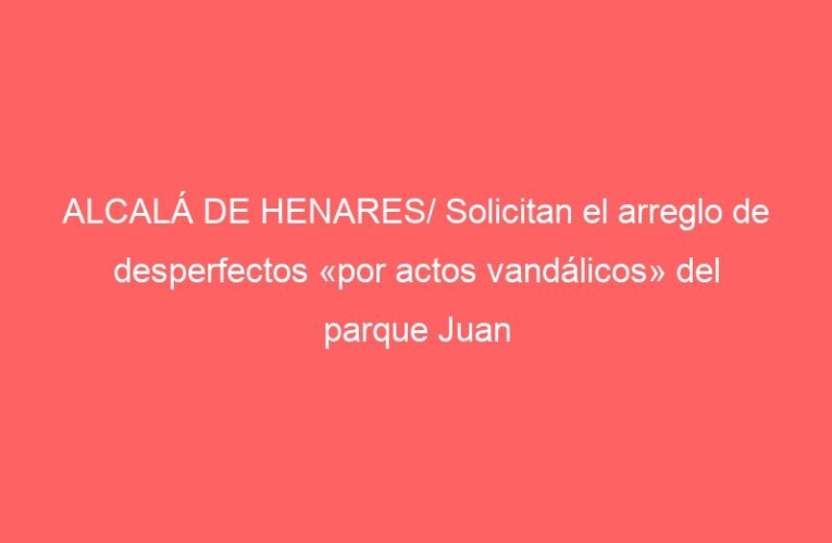 ALCALÁ DE HENARES/ Solicitan el arreglo de desperfectos «por actos vandálicos» del parque Juan de Austria