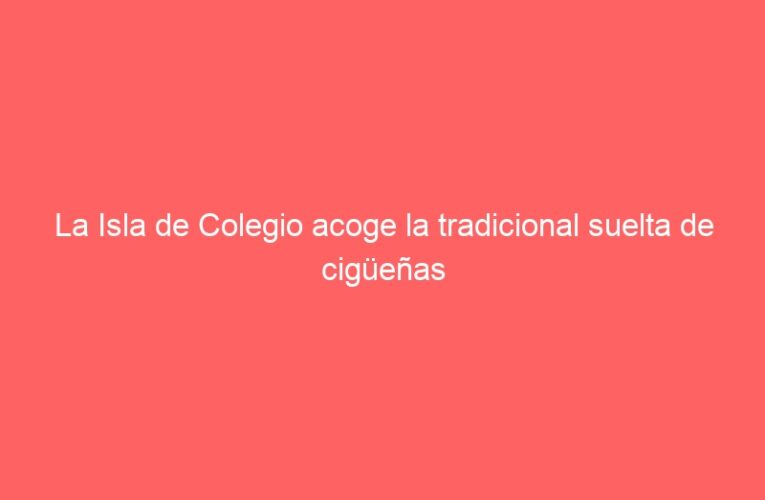 La Isla de Colegio acoge la tradicional suelta de cigüeñas
