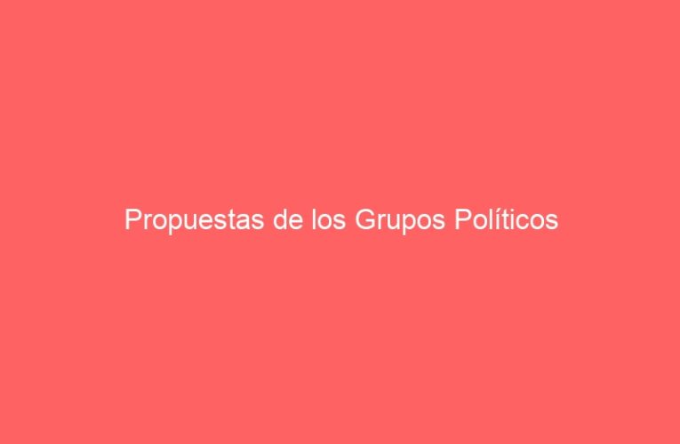 Propuestas de los Grupos Políticos