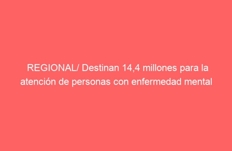 REGIONAL/ Destinan 14,4 millones para la atención de personas con enfermedad mental