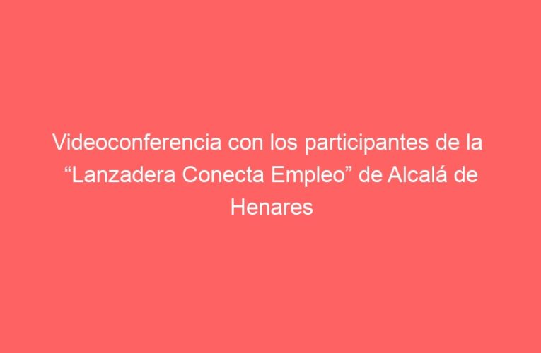 Videoconferencia con los participantes de la  “Lanzadera Conecta Empleo” de Alcalá de Henares