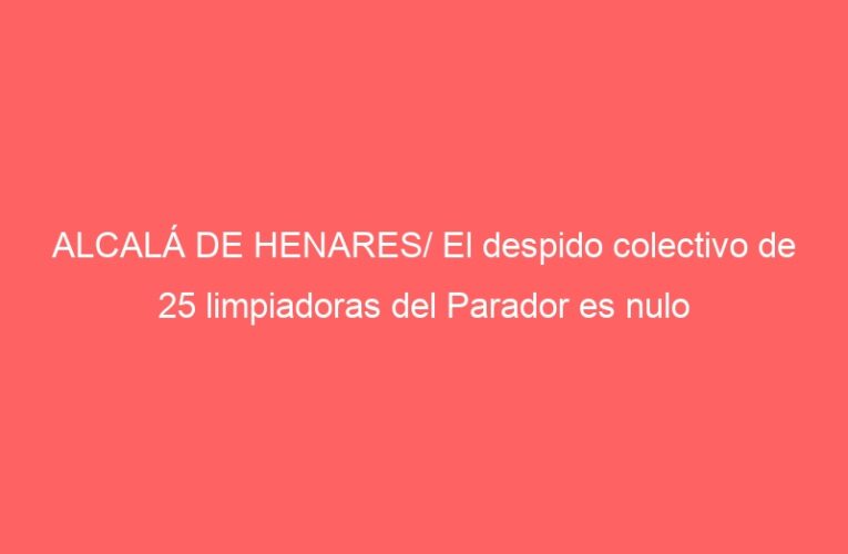 ALCALÁ DE HENARES/ El despido colectivo de 25 limpiadoras del Parador es nulo