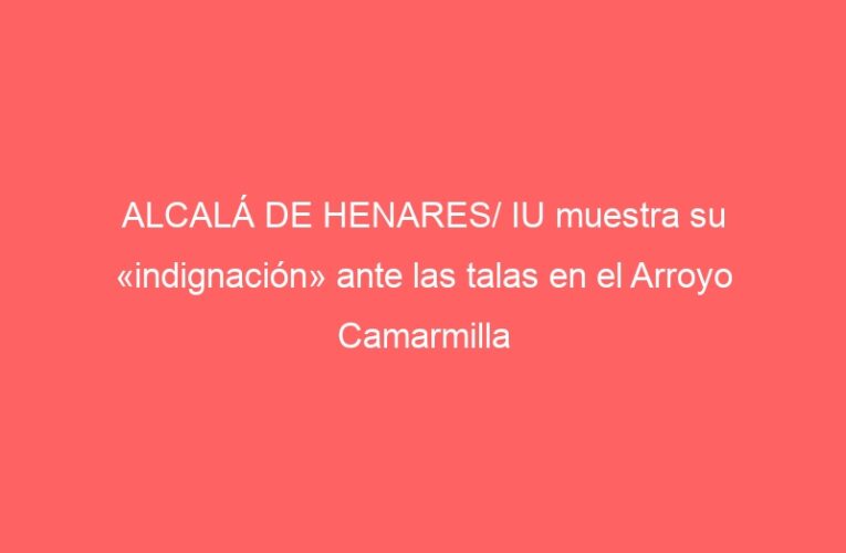 ALCALÁ DE HENARES/ IU muestra su «indignación» ante las talas en el Arroyo Camarmilla