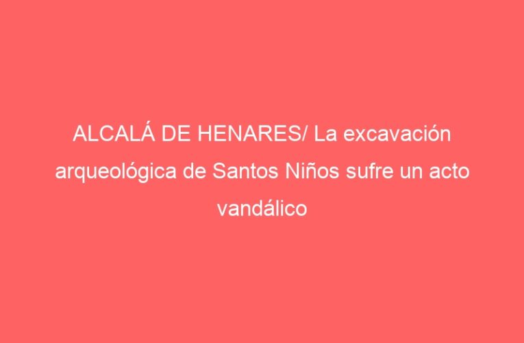 ALCALÁ DE HENARES/ La excavación arqueológica de Santos Niños sufre un acto vandálico