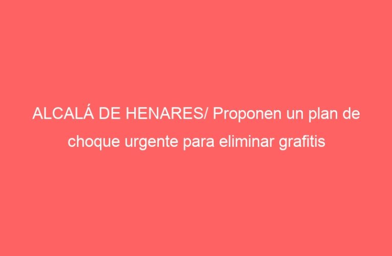 ALCALÁ DE HENARES/ Proponen un plan de choque urgente para eliminar grafitis