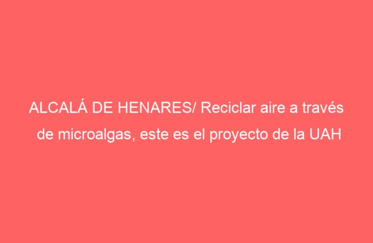 ALCALÁ DE HENARES/ Reciclar aire a través de microalgas, este es el proyecto de la UAH