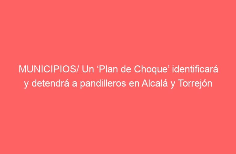MUNICIPIOS/ Un ‘Plan de Choque’ identificará y detendrá a pandilleros en Alcalá y Torrejón