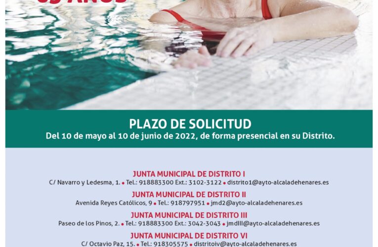 Abierto el plazo de inscripción para las actividades de natación para mayores de 65 años