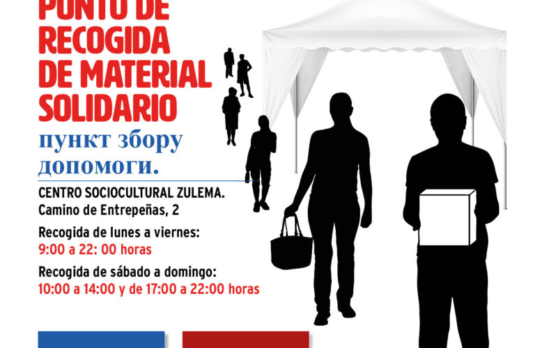 El Centro Sociocultural Zulema continúa con la recogida de material solidario para Ucrania