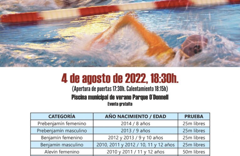 La piscina municipal de verano del Parque O’Donnell acogerá el XL Trofeo de Natación Santos Niños