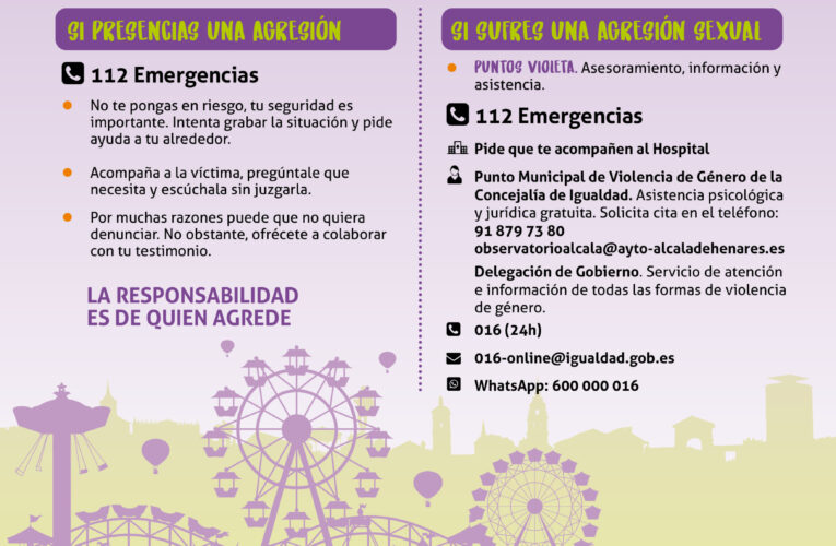 Alcalá LIBRE de violencias machistas: Campaña contra la violencia sexual durante las Ferias 2022