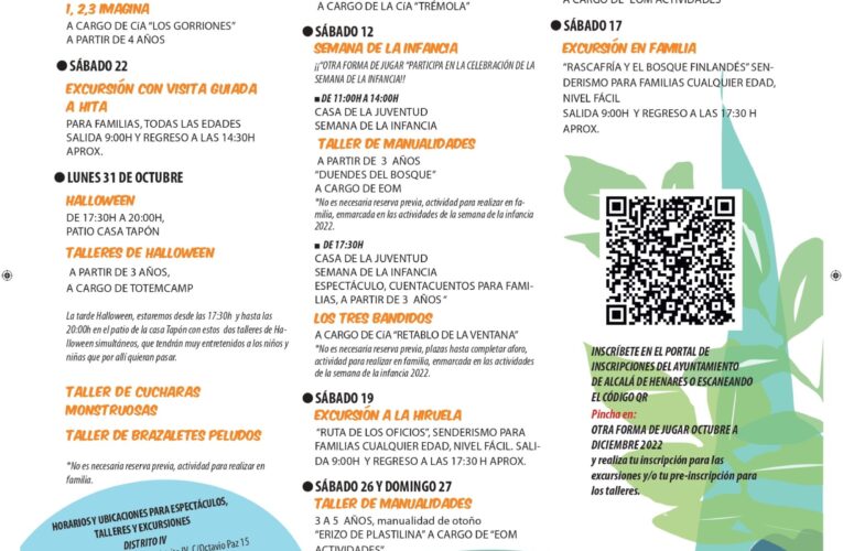El programa “Otra Forma de Jugar” regresa con talleres, espectáculos y excursiones en familia