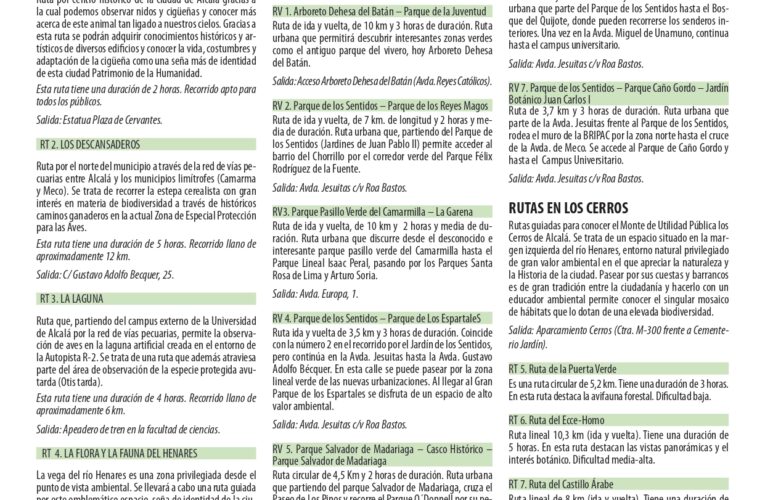 Continúan las rutas sostenibles del programa de “Ocio Verde” del Ayuntamiento de Alcalá 