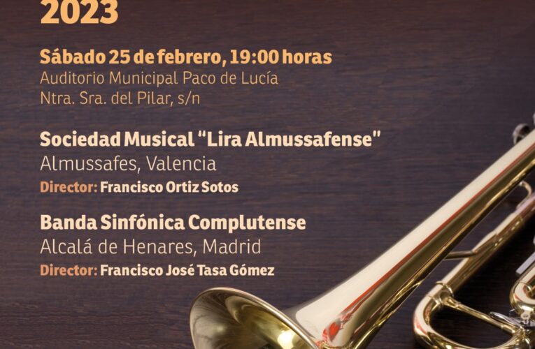 La Banda Sinfónica Complutense y la Sociedad Musical Lira Almussafense, de Valencia, protagonizarán el XXIII Encuentro de Bandas Ciudad de Alcalá