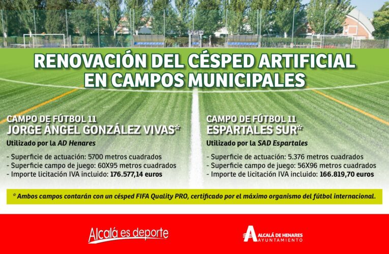El Ayuntamiento renovará el césped de los campos de fútbol 11 Jorge Ángel González Vivas y Espartales Sur