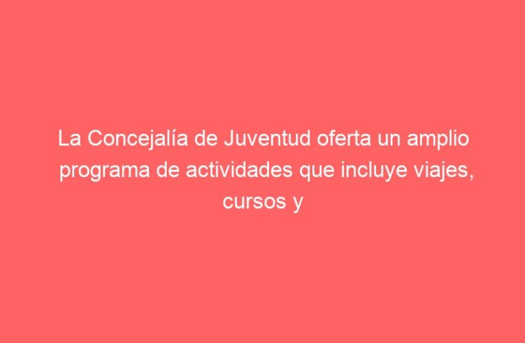 La Concejalía de Juventud oferta un amplio programa de actividades que incluye viajes, cursos y talleres