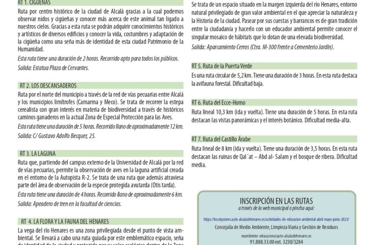 Abiertas las inscripciones para la programación de primavera de “Ocio Verde”  