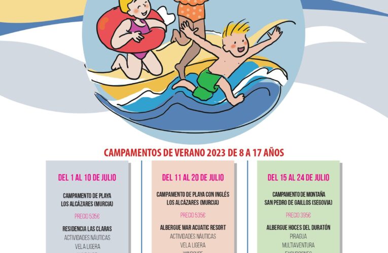 Juventud oferta campamentos de verano de playa, con opción de inglés, y de montaña para chicos y chicas de entre 8 y 17 años