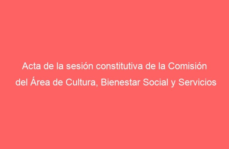 Acta de la sesión constitutiva de la Comisión del Área de Cultura, Bienestar Social y Servicios Públicos de 12-07-2023