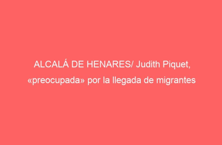 ALCALÁ DE HENARES/ Judith Piquet, «preocupada» por la llegada de migrantes