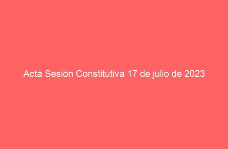 Acta Sesión Constitutiva 17 de julio de 2023