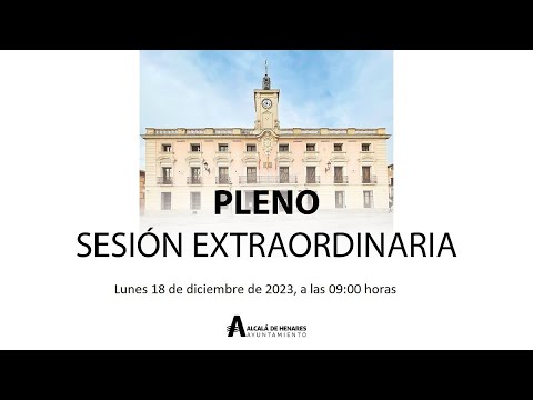 PLENOSESIÓN (número 24/2023) EXTRAORDINARIA18 de diciembre de 2023, a las 9:00 horas
