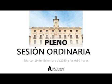 PLENOSESIÓN (número 25/2023) ORDINARIA Martes 19 de diciembre de 2023, a las 9:30 horas