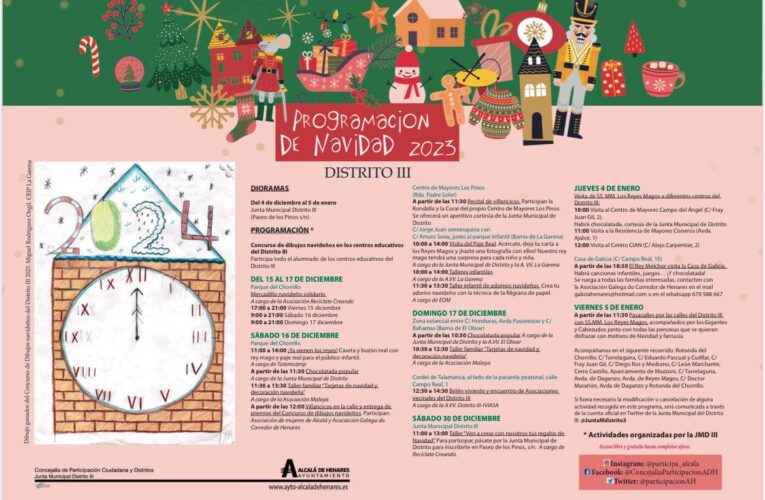Pasacalles en el Distrito III con acrobacias, los Reyes Magos y los Gigantes y Cabezudos