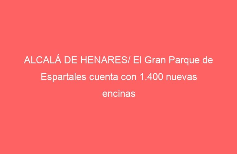 ALCALÁ DE HENARES/ El Gran Parque de Espartales cuenta con 1.400 nuevas encinas