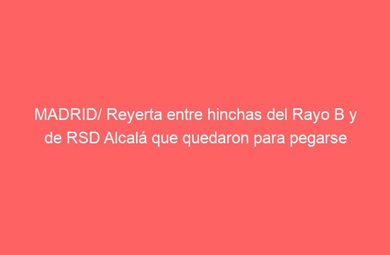 MADRID/ Reyerta entre hinchas del Rayo B y de RSD Alcalá que quedaron para pegarse