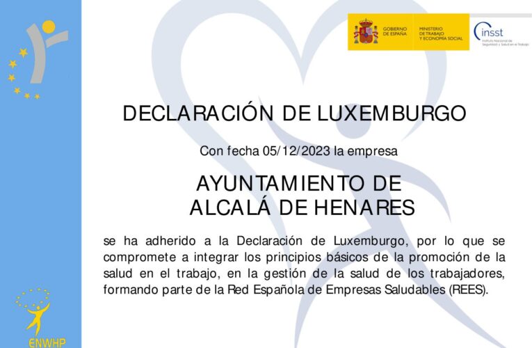 El Ayuntamiento de Alcalá de Henares se adhiere a la Red Española de Ciudades Saludables