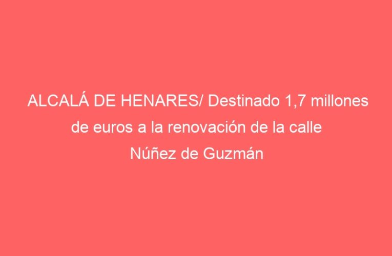 ALCALÁ DE HENARES/ Destinado 1,7 millones de euros a la renovación de la calle Núñez de Guzmán