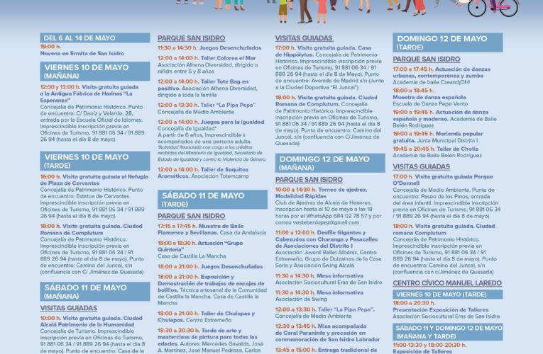 Este viernes arrancan en Alcalá las Fiestas de San Isidro con actividades culturales y lúdicas, merienda popular, música, baile o visitas guiadas