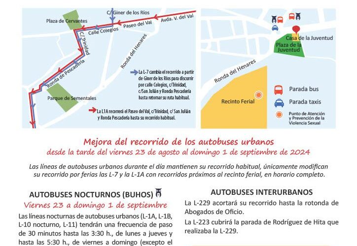 Los autobuses urbanos de Alcalá modificarán sus recorridos durante la Ferias