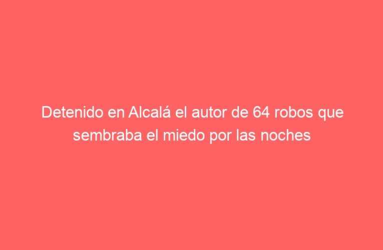 Detenido en Alcalá el autor de 64 robos que sembraba el miedo por las noches
