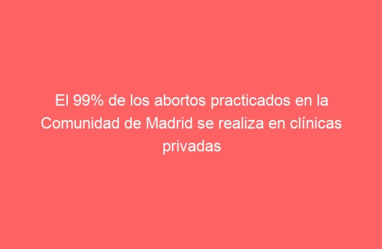 El 99% de los abortos practicados en la Comunidad de Madrid se realiza en clínicas privadas