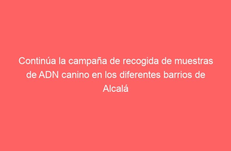 Continúa la campaña de recogida de muestras de ADN canino en los diferentes barrios de Alcalá