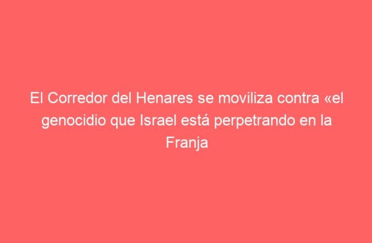 El Corredor del Henares se moviliza contra «el genocidio que Israel está perpetrando en la Franja de Gaza»